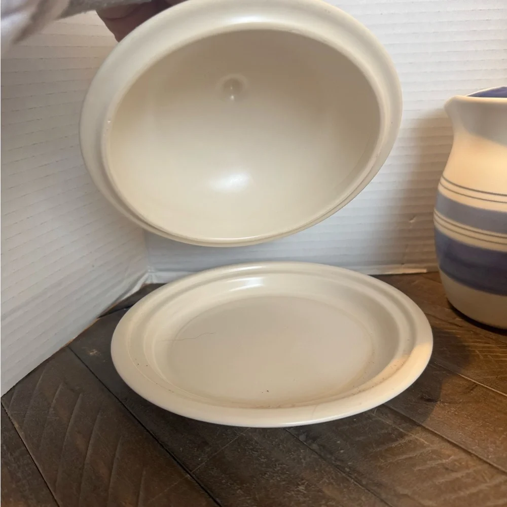 Pfaltzgraff Blue and Cream Serveware Set